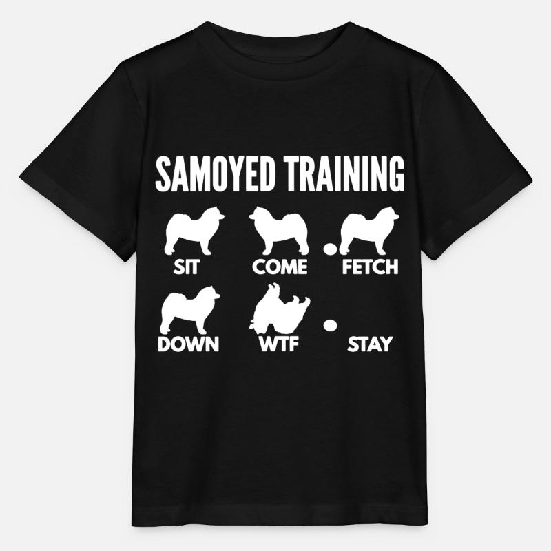 Samoyed Training Samoyed Dog Tricks T Shirt - Stanley/Stella MINI CREATOR Kids’ T-Shirt - black