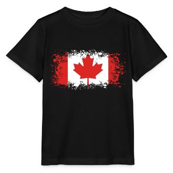 Canada Canada North America flag gift idea - Stanley/Stella MINI CREATOR Kids’ T-Shirt - black - Front - Mikhail (115cm)