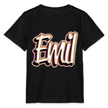Emil Prénom Nom Graffiti Design - T-shirt bio MINI CREATOR Stanley/Stella Enfant - noir - Devant - Mikhail (115cm)
