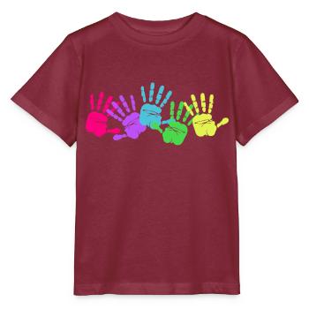 Hand Prints - Stanley/Stella MINI CREATOR Kids’ T-Shirt - burgundy - Front - Kain (125cm)