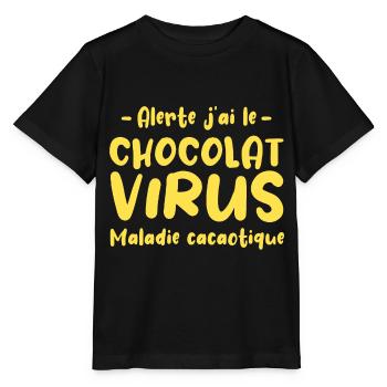 Chocolat Virus - T-shirt bio MINI CREATOR Stanley/Stella Enfant - noir - Devant - Mikhail (115cm)