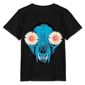 Dark Tier Hund Schädel Skull Fantasy Grufti Gothic - Stanley/Stella Kinder T-Shirt MINI CREATOR  - Schwarz - Vorne - Mikhail (115cm)