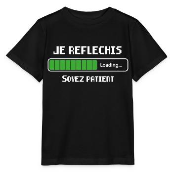 Je Réfléchis Soyez Patient Cadeau - T-shirt bio MINI CREATOR Stanley/Stella Enfant - noir - Devant - Mikhail (115cm)