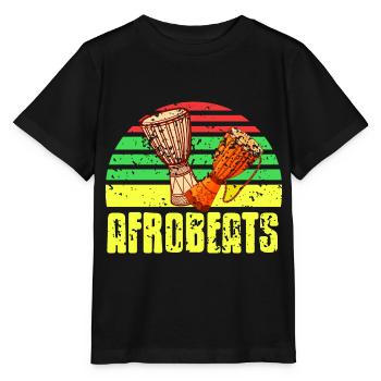 Rétro Vintage Afrobeats Djembe Design T-Shirt - T-shirt bio MINI CREATOR Stanley/Stella Enfant - noir - Devant - Mikhail (115cm)
