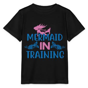 Mermaid In Training - Stanley/Stella Kinder T-Shirt MINI CREATOR  - Schwarz - Vorne - Mikhail (115cm)