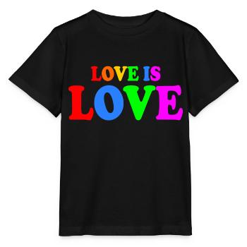 Love is love - T-shirt bio MINI CREATOR Stanley/Stella Enfant - noir - Devant - Mikhail (115cm)