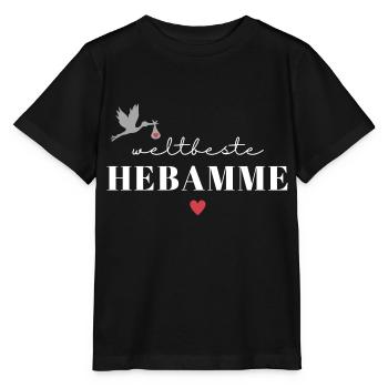 Weltbeste Hebamme / Beste Hebamme / Midwife - Stanley/Stella Kinder T-Shirt MINI CREATOR  - Schwarz - Vorne - Mikhail (115cm)
