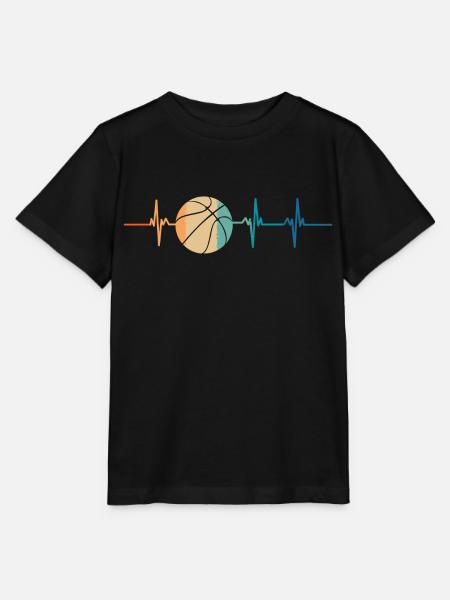 battement de cœur basketball - T-shirt bio MINI CREATOR Stanley/Stella Enfant - noir