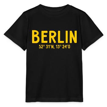 Berlin Coordinates - Berlin Bear - Stanley/Stella MINI CREATOR Kids’ T-Shirt - black - Front - Mikhail (115cm)