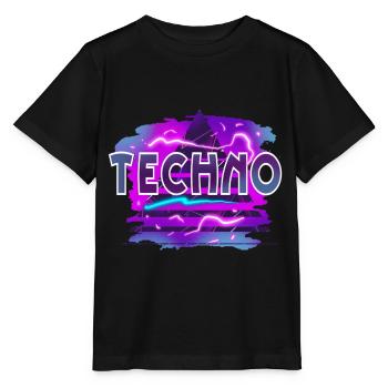 Techno - Stanley/Stella Kinder T-Shirt MINI CREATOR  - Schwarz - Vorne - Mikhail (115cm)