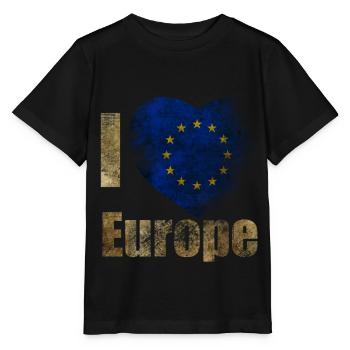 EUROPA Ich liebe Europa - Stanley/Stella Kinder T-Shirt MINI CREATOR  - Schwarz - Vorne - Mikhail (115cm)