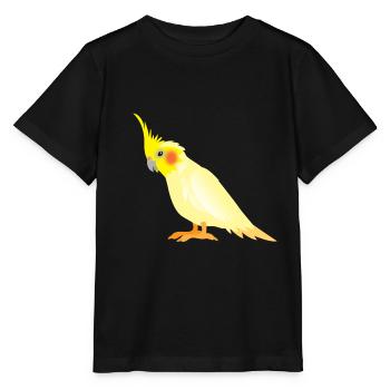 Realistischer gelber Cockatiel mit roten Backen - Stanley/Stella Kinder T-Shirt MINI CREATOR  - Schwarz - Vorne - Mikhail (115cm)