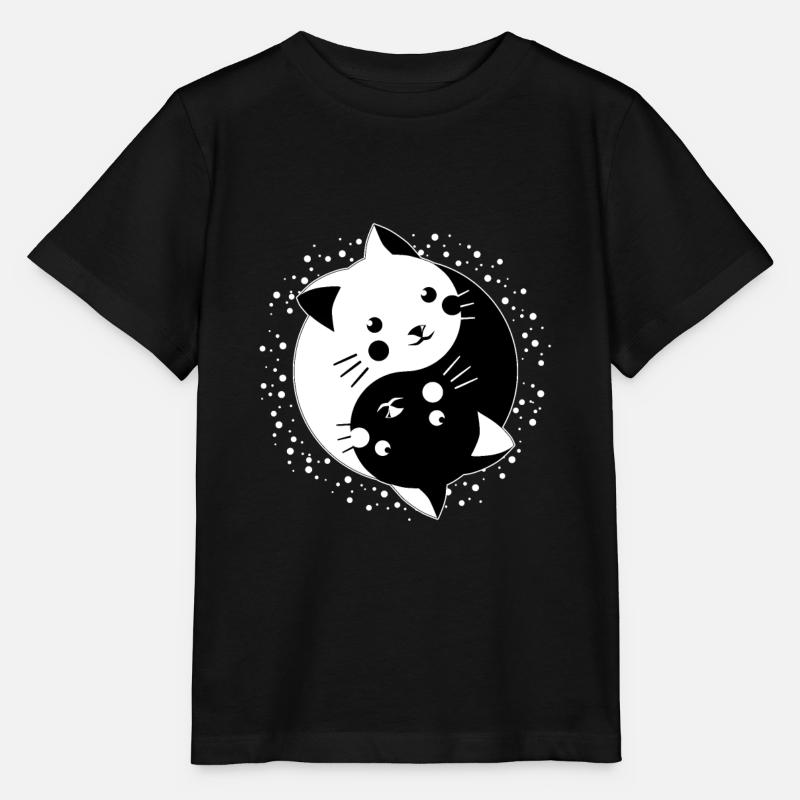 Coole Kätzchen Yin Yang Katzen Cat Geschenkidee - Stanley/Stella Kinder T-Shirt MINI CREATOR  - Schwarz
