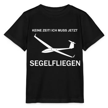 Keine Zeit Segelflieger Segelfliegen lustig Pilot - Stanley/Stella Kinder T-Shirt MINI CREATOR  - Schwarz - Vorne - Mikhail (115cm)