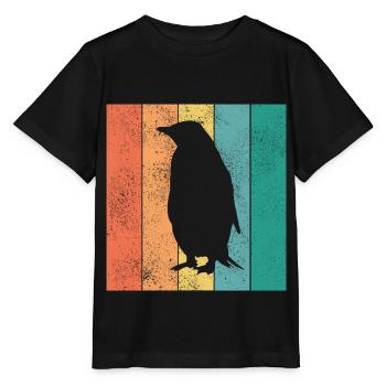 Penguin Penguins Animal Ice Pôle Sud Retro Gift - T-shirt bio MINI CREATOR Stanley/Stella Enfant - noir - Devant - Mikhail (115cm)
