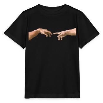 Die Erschaffung Adams Michelangelo - Stanley/Stella Kinder T-Shirt MINI CREATOR  - Schwarz - Vorne - Mikhail (115cm)