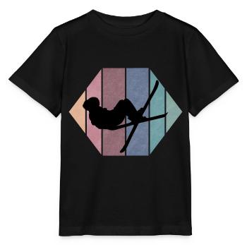 Skiing Ski Holiday Winter Holiday Ski Slope Retro - Stanley/Stella MINI CREATOR Kids’ T-Shirt - black - Front - Mikhail (115cm)