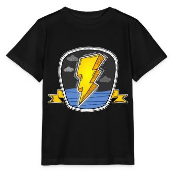 Lightning Shield - Stanley/Stella MINI CREATOR Kids’ T-Shirt - black - Front - Mikhail (115cm)