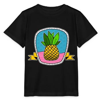 Schild ananas - Stanley/Stella Kinder T-Shirt MINI CREATOR  - Schwarz - Vorne - Mikhail (115cm)