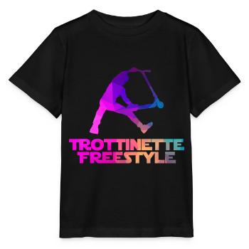 Trottinette freestyle - T-shirt bio MINI CREATOR Stanley/Stella Enfant - noir - Devant - Mikhail (115cm)