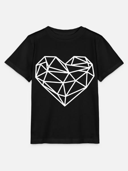 Heart Geometric Lines - Stanley/Stella MINI CREATOR Kids’ T-Shirt - black