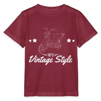 Vintage Style - Blanc - T-shirt bio MINI CREATOR Stanley/Stella Enfant - bordeaux - Devant - Kain (125cm)