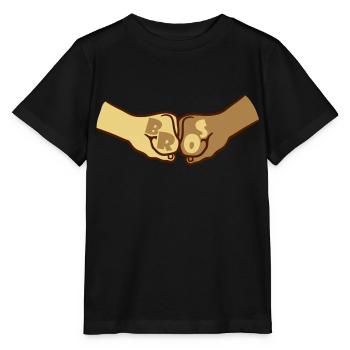 Team Fäuste Bros - Stanley/Stella Kinder T-Shirt MINI CREATOR  - Schwarz - Vorne - Mikhail (115cm)