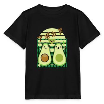 Kawaii Avocado love - Stanley/Stella Kinder T-Shirt MINI CREATOR  - Schwarz - Vorne - Mikhail (115cm)