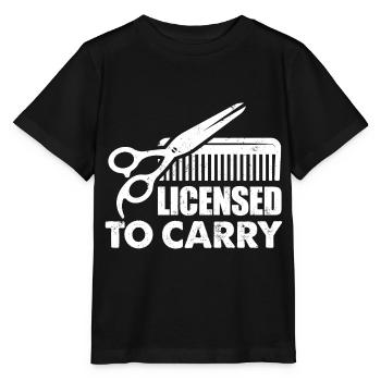 Licensed To Carry - Funny Beauty Salon Humor - Stanley/Stella MINI CREATOR Kids’ T-Shirt - black - Front - Mikhail (115cm)