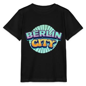 Berlin Allemagne City Font Pop Art Comic - T-shirt bio MINI CREATOR Stanley/Stella Enfant - noir - Devant - Mikhail (115cm)