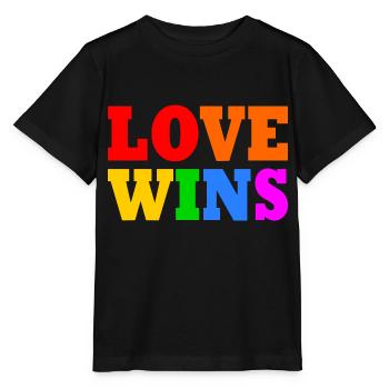 Love wins - Stanley/Stella MINI CREATOR Kids’ T-Shirt - black - Front - Mikhail (115cm)