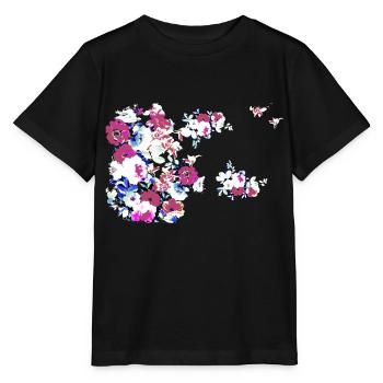 Fleurs,Fleur,Printemps,Fleurs - T-shirt bio MINI CREATOR Stanley/Stella Enfant - noir - Devant - Mikhail (115cm)