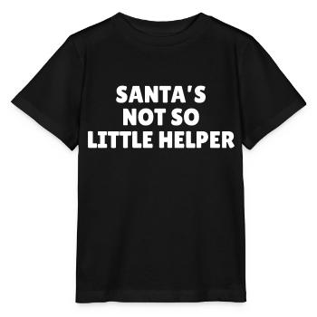Santa's not so little helper funny Christmas - Stanley/Stella MINI CREATOR Kids’ T-Shirt - black - Front - Mikhail (115cm)