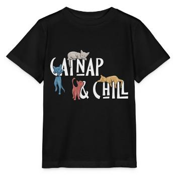 La sieste et la sieste ! Chats mignons détendus et détendus - T-shirt bio MINI CREATOR Stanley/Stella Enfant - noir - Devant - Mikhail (115cm)