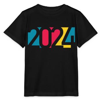 2024 happy new year Jahreszahl Datum Zahl Anno - Stanley/Stella Kinder T-Shirt MINI CREATOR  - Schwarz - Vorne - Mikhail (115cm)