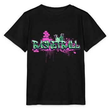 Basketball Graffiti Spray Sprayer Basketballer - Stanley/Stella Kinder T-Shirt MINI CREATOR  - Schwarz - Vorne - Mikhail (115cm)