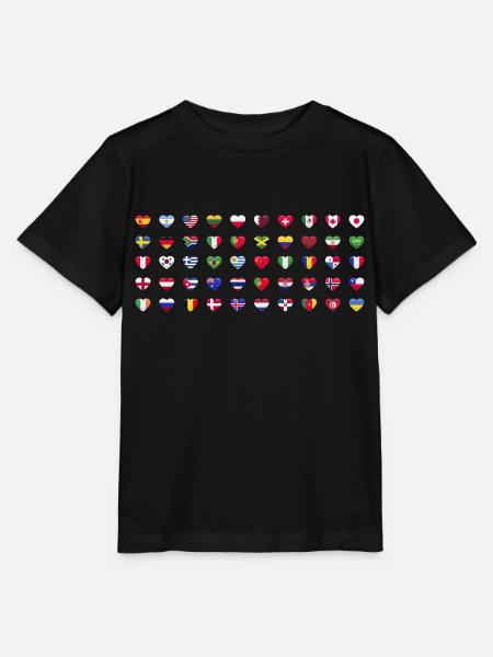 Internationale Weltflaggen - Flaggen Der Länder - Stanley/Stella T-shirt MINI CREATOR til børn - sort