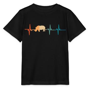 Battement de cœur rhinocéros - T-shirt bio MINI CREATOR Stanley/Stella Enfant - noir - Devant - Mikhail (115cm)