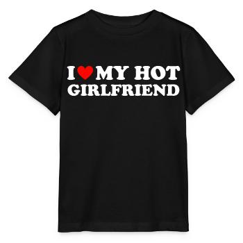 J’aime ma chaude GF fille garçon couple Saint-Valentin - T-shirt bio MINI CREATOR Stanley/Stella Enfant - noir - Devant - Mikhail (115cm)