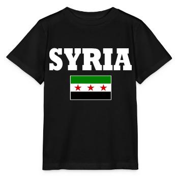 Drapeau de la Syrie - T-shirt bio MINI CREATOR Stanley/Stella Enfant - noir - Devant - Mikhail (115cm)