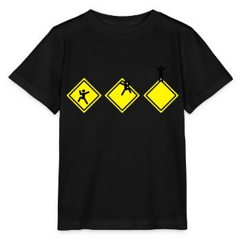 climbing roadsigns - T-shirt bio MINI CREATOR Stanley/Stella Enfant - noir - Devant - Mikhail (115cm)