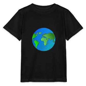 Globe earth globe with oceans and continents - Stanley/Stella MINI CREATOR Kids’ T-Shirt - black - Front - Mikhail (115cm)