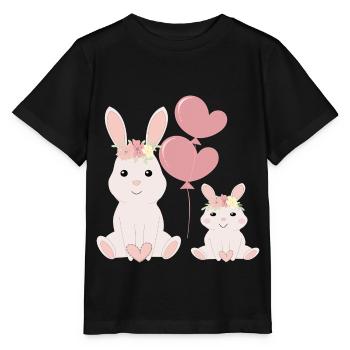 Süße Hasen hell - Stanley/Stella Kinder T-Shirt MINI CREATOR  - Schwarz - Vorne - Mikhail (115cm)