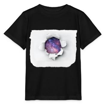 Ripped Paper - Universe - Stanley/Stella MINI CREATOR Kids’ T-Shirt - black - Front - Mikhail (115cm)