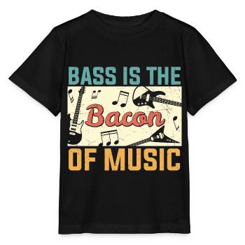 La basse est le bacon de Music Guitar Player - T-shirt bio MINI CREATOR Stanley/Stella Enfant - noir - Devant - Mikhail (115cm)