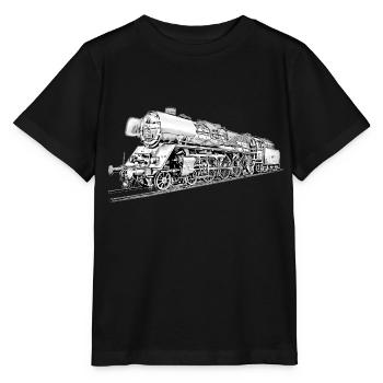 Locomotive à vapeur 03 1010 - T-shirt bio MINI CREATOR Stanley/Stella Enfant - noir - Devant - Mikhail (115cm)