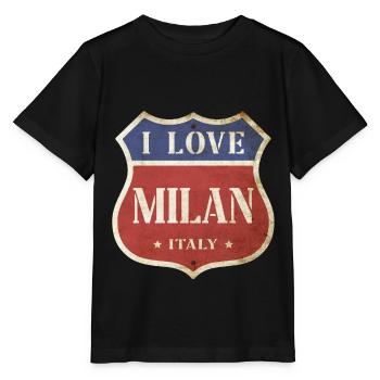 Milan Milan Italy City I Love Vintage Retro - Stanley/Stella MINI CREATOR Kids’ T-Shirt - black - Front - Mikhail (115cm)
