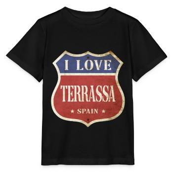 Terrassa Spanien Stadt I Love Vintage Retro - Stanley/Stella Kinder T-Shirt MINI CREATOR  - Schwarz - Vorne - Mikhail (115cm)