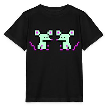 Souris Pixel - T-shirt bio MINI CREATOR Stanley/Stella Enfant - noir - Devant - Mikhail (115cm)