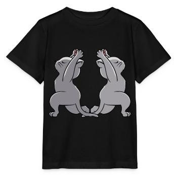 Yoga Katzen Yogi Katze - Stanley/Stella Kinder T-Shirt MINI CREATOR  - Schwarz - Vorne - Mikhail (115cm)